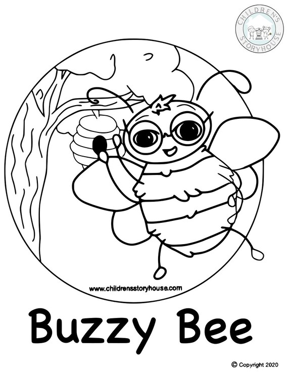 Printable Buzzy Bee Coloring Page for Kids Coloring Pages for | Etsy