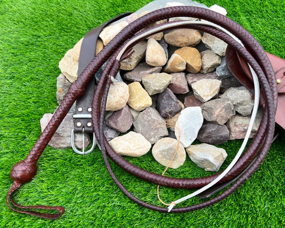 Bullwhip Indiana Jones Frusta Di Toro In Pelle Di Canguro, 16 Piedi, 16 Trecce - Stile Indiana Jones, Marrone, RWP-9009 Frusta Indiana Jones 16 Trecce
