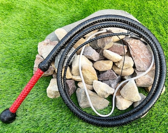 Kangaroo Hide Bullwhip, 4ft to 12ft, 12/16 Plait Bullwhip, Young Indy Bullwhip Styles, By Riaz Matelia Bullwhip