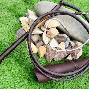 Kangaroo Hide Leather Australian Stock Whip By Riaz Matelia Bullwhip