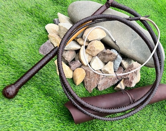 Kangaroo Hide Leather Australian Stock Whip By Riaz Matelia Bullwhip