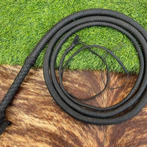 Nylon Bullwhip, svart: Indiana Jones-stil, storlek 1,2-3,6 m med 20 cm handtag