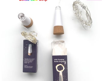 USB Rechargeable Bottle Cork Fairy Lights: LED Star String