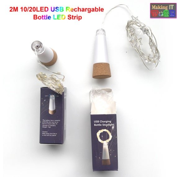 USB Plug LED Fairy Light LED Cork Lamp Wine Bottle Rechargeable