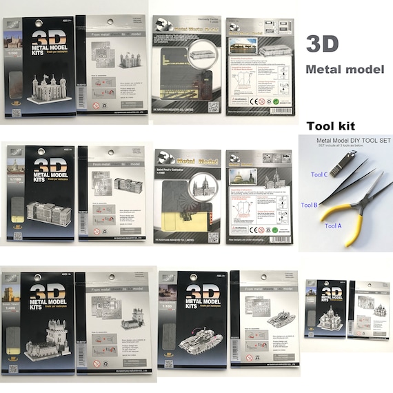 3D Metal Model KITS DIY Miniatures Buildings Instruments Laser Cut DIY  Steel Kit -  UK