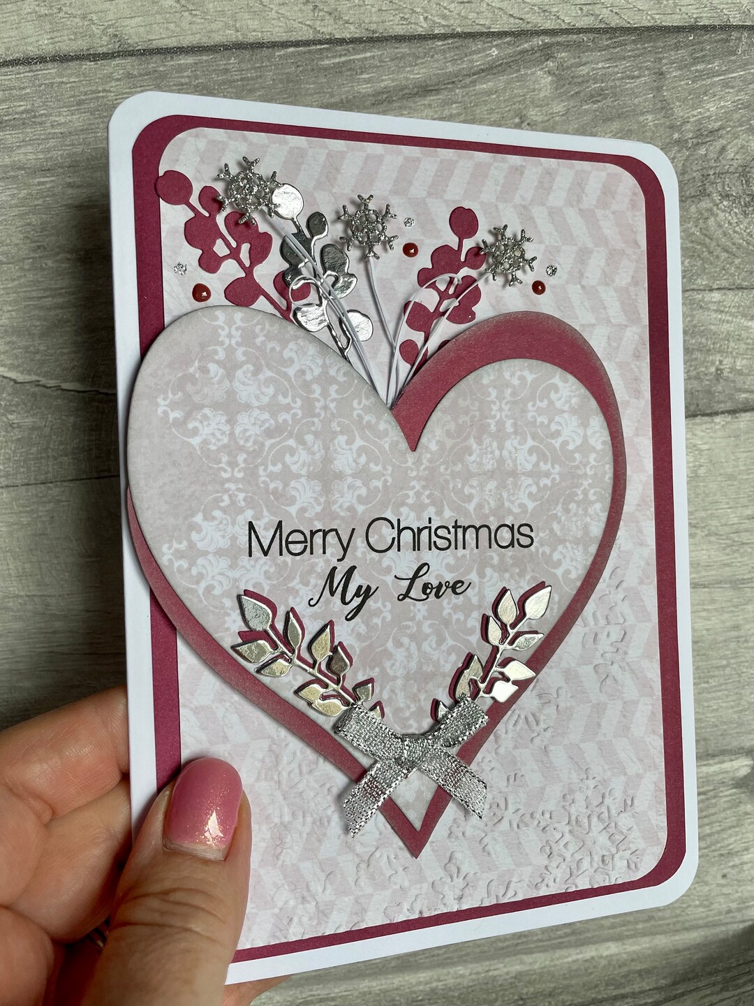 My Love Christmas Card Heart - Etsy