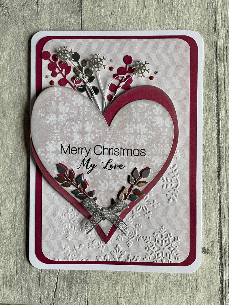 My Love Christmas Card Heart - Etsy