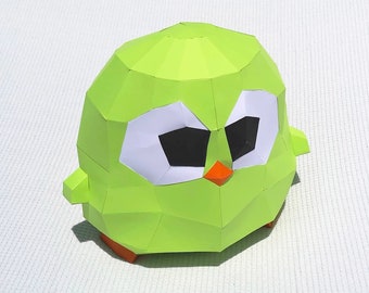 Chubby Hatchling, 3D Paper Model Templates, PDF, Wall decor, DIY chicks, Papercraft 3D, Pepakura, Unique Gift + Low poly Egg