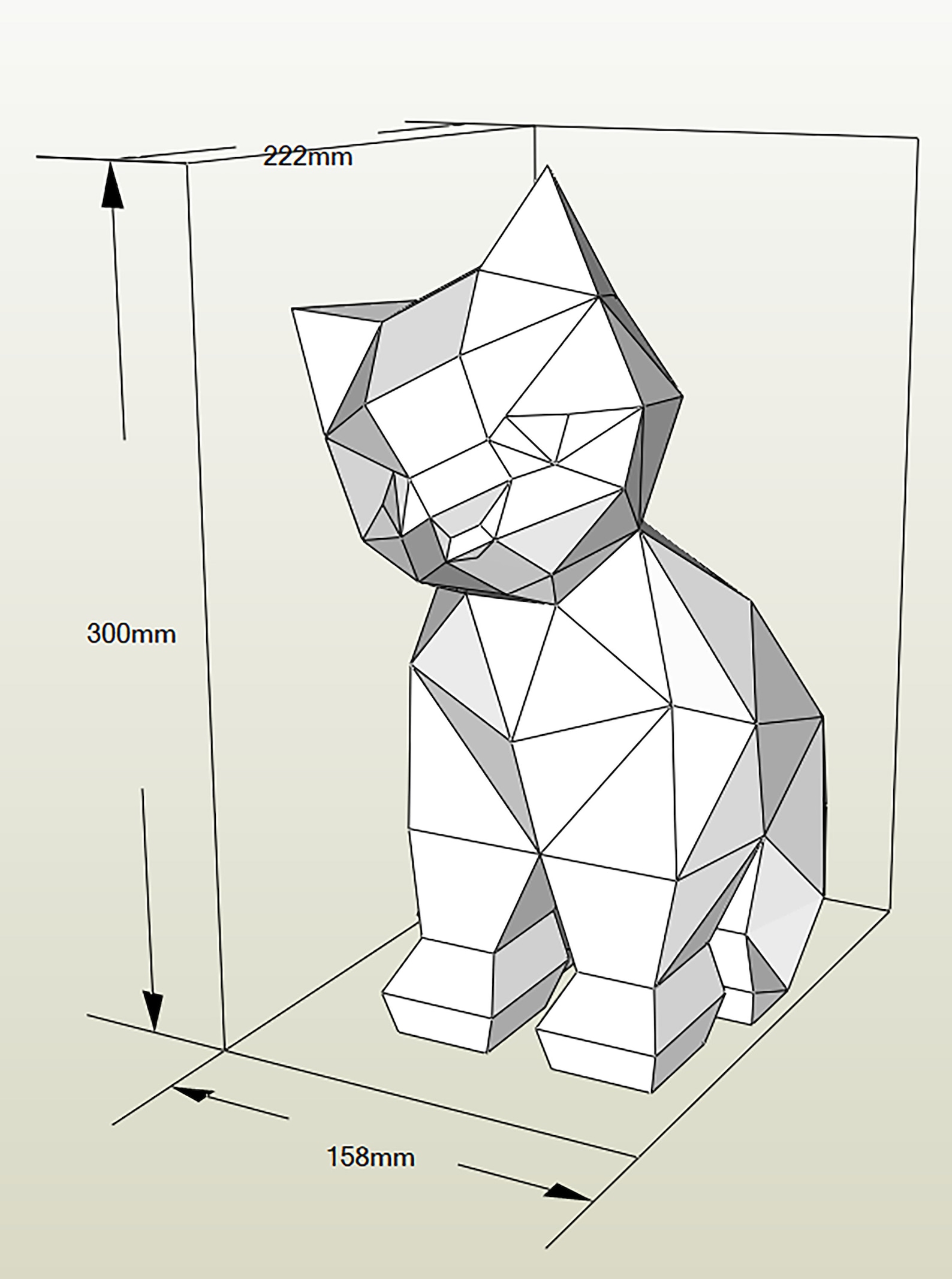 Kitten Papercraft Template PDF 3D Paper Model Cat Home | Etsy