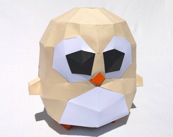 Little Hatchling, 3D Paper Model Templates, PDF, Wall decor, DIY chicks, Papercraft 3D, Pepakura, Unique Gift + Low poly Egg