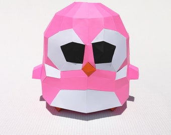 Girl Hatchling, 3D Paper Model Templates, PDF, Wall decor, DIY chicks, Papercraft 3D, Pepakura, Unique Gift + Low poly Egg