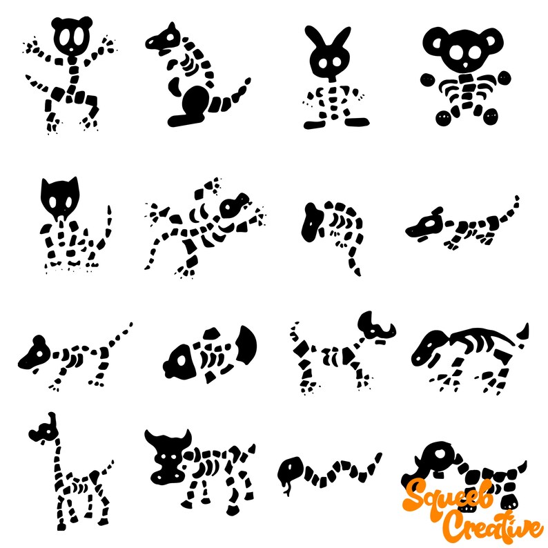 Download 64 PNG 6 SVG 6 EPS Bird Dinosaur Animal Skulls Skeleton | Etsy