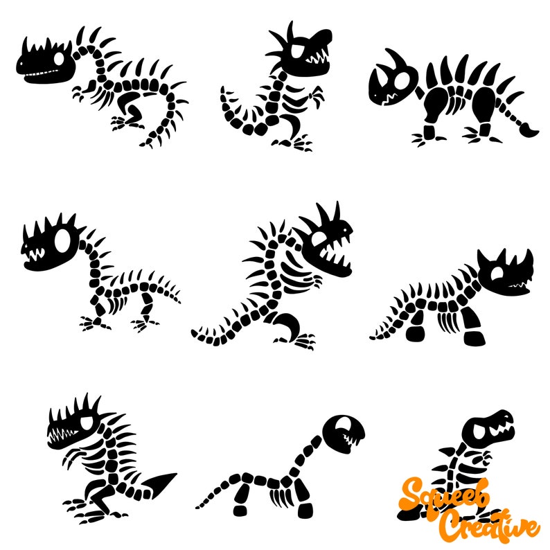 Download 64 PNG 6 SVG 6 EPS Bird Dinosaur Animal Skulls Skeleton | Etsy