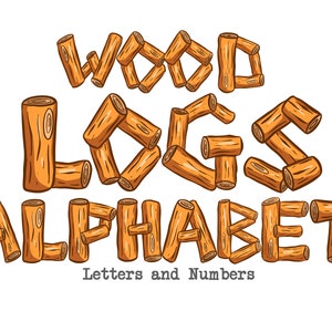 Tronco de madera, rama, árbol, bosque, fuente, letra, alfabeto, ABC, dibujos animados, PNG para ilustración infantil