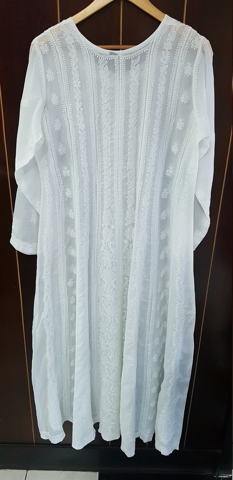 Cotton Azhara Kali Dress with Chiffon Stole