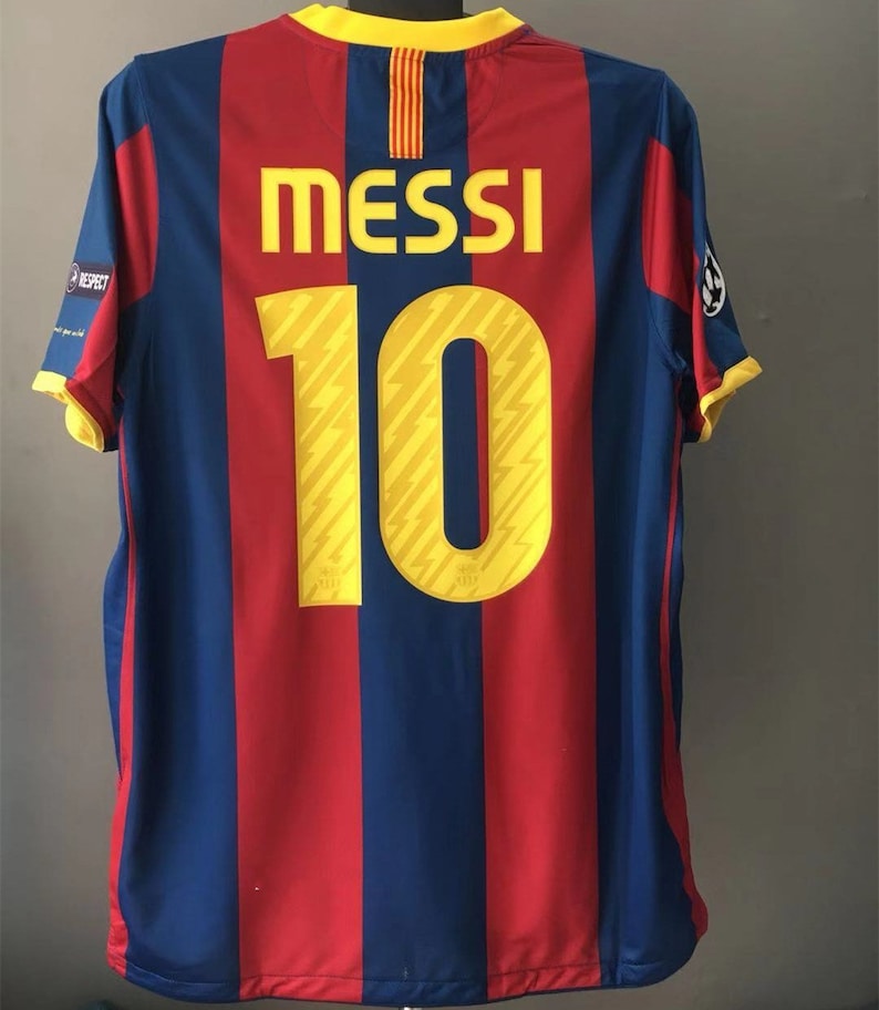 Retro Soccer Jersey Barcelona 20102011 10 Messi Jersey Etsy