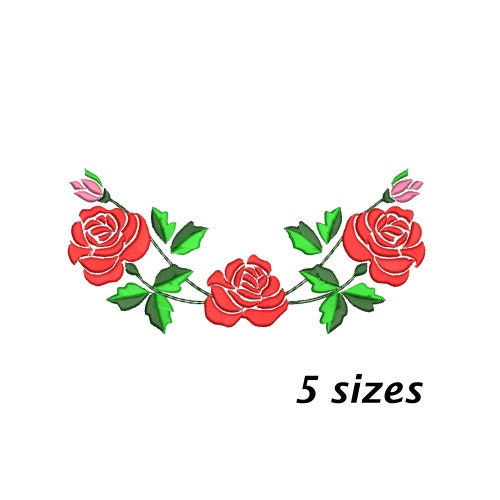 Rose Embroidery Design Instant Download Etsy