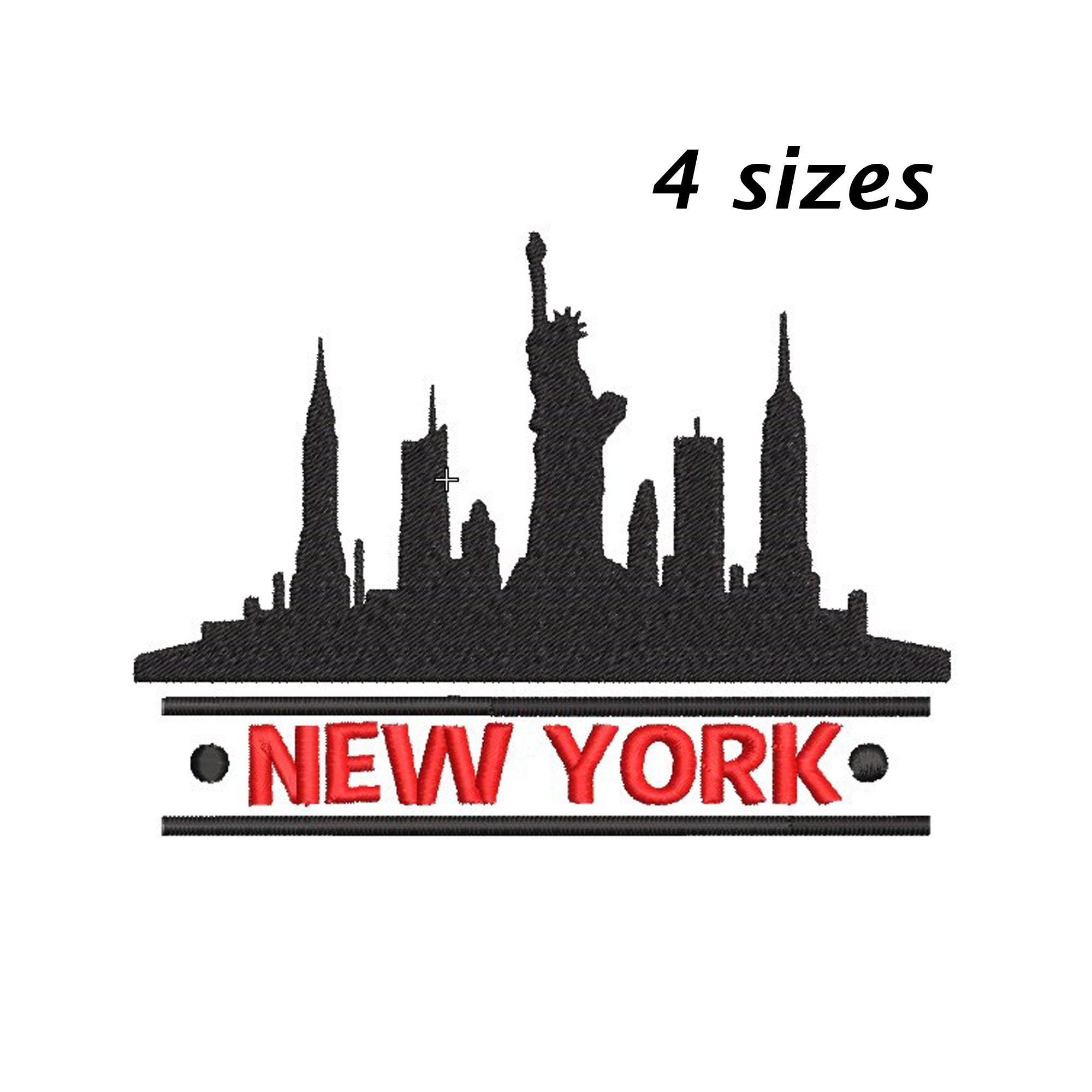 NEW YORK SKYLINE Embroidery Design With Instant Download Etsy