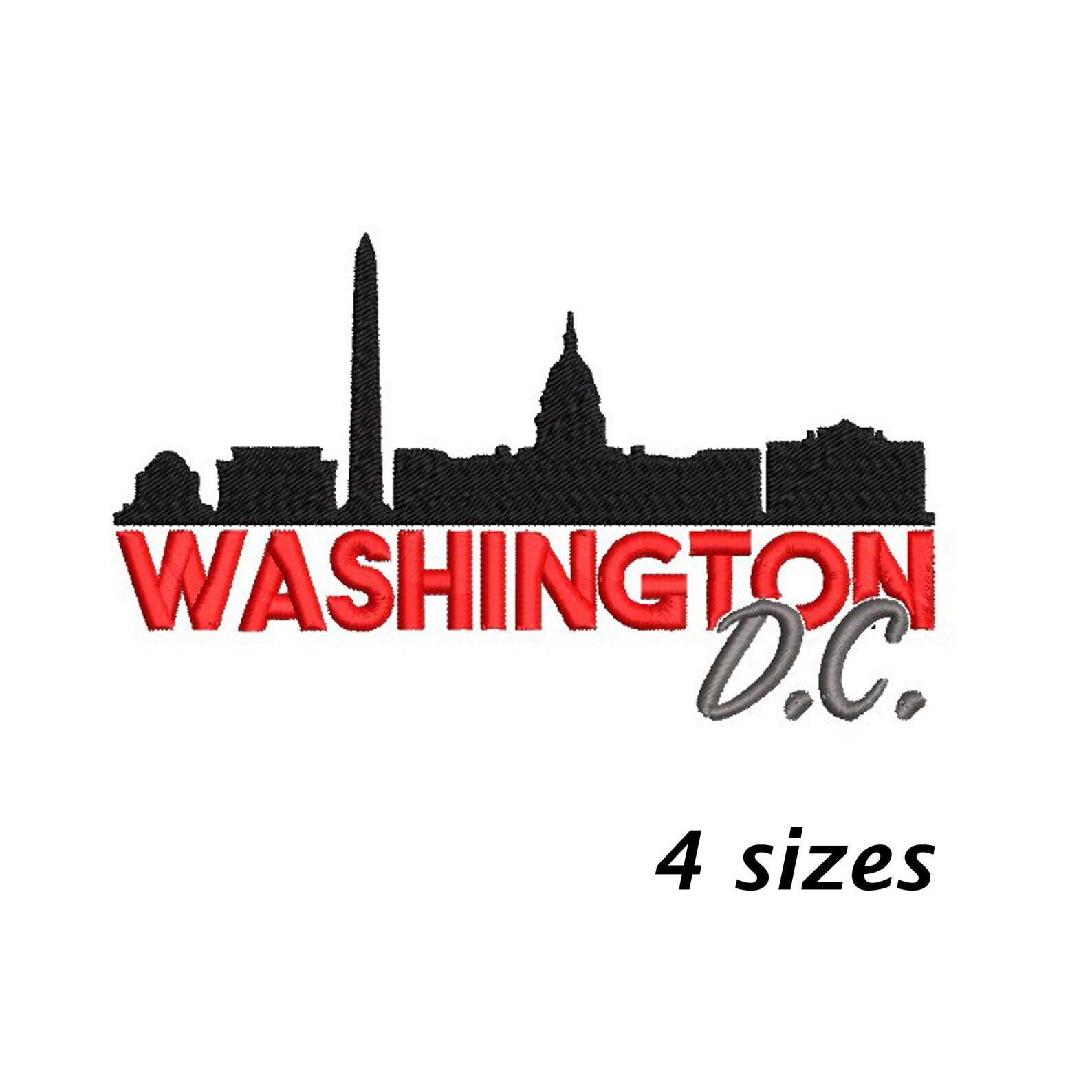 WASHINGTON DC SKYLINE Embroidery Design with instant download Etsy