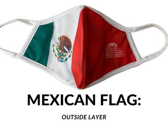 Mexican Flag Reusable Masks - 2Layers - ON SALE see details on item description below