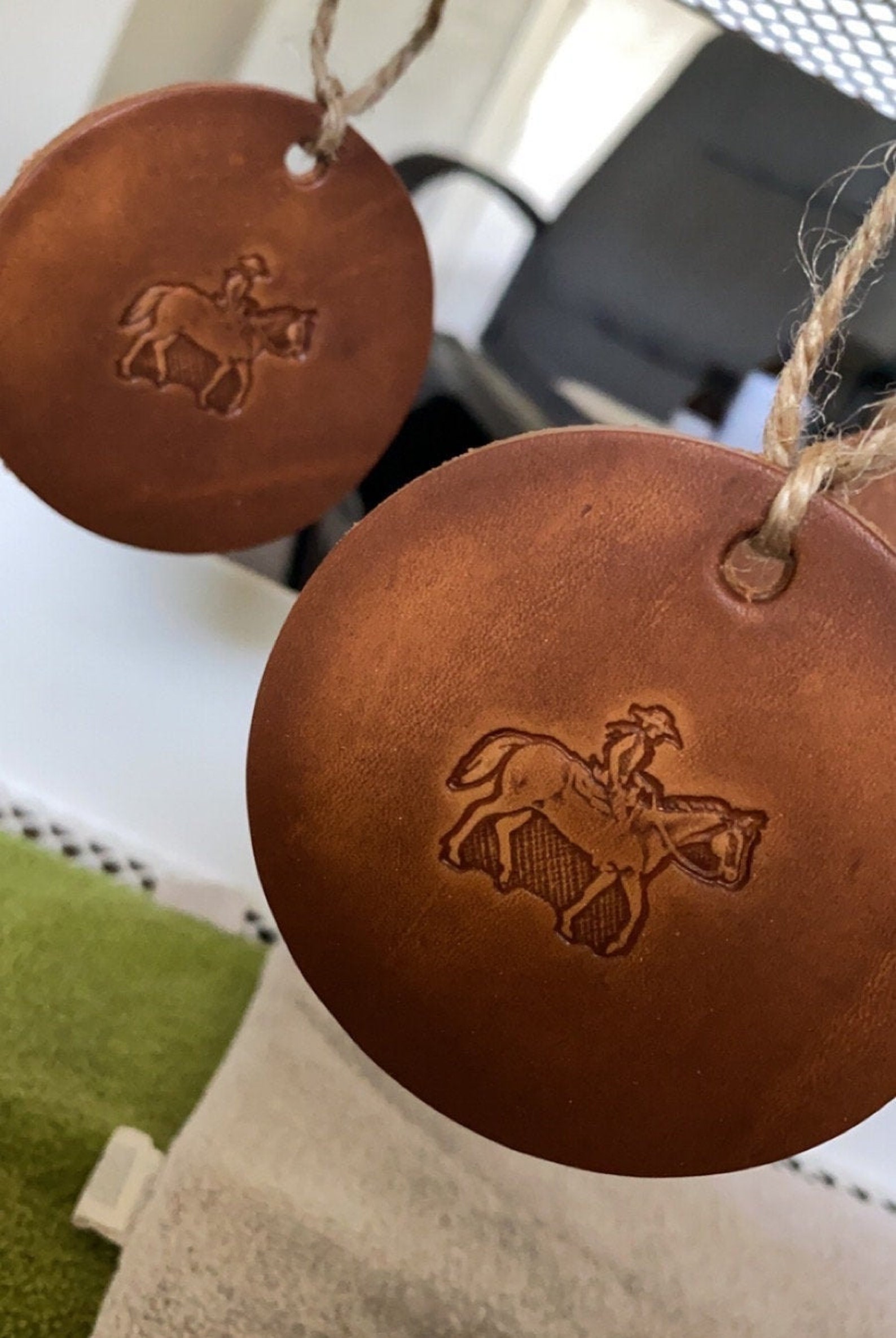 Leather Car Freshener Etsy