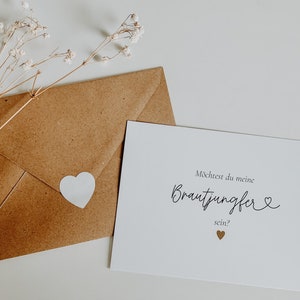 Brautjungfer Karte / Brautjungfer Frage / Möchtest du meine Brautjungfer sein? / Brautjungfer Geschenk - mit oder ohne Umschlag