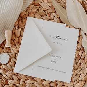 JADE collection / save the date card / elegant wedding announcement, printed on high-quality linen paper