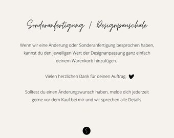 Sonderanfertigung / Designpauschale / Designanpassungen / Expressversand