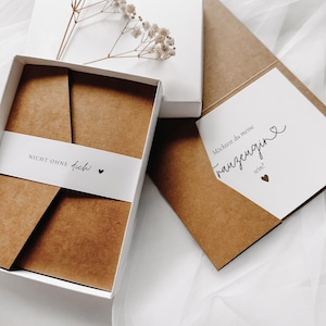 Besonderes Set zur Trauzeuginfrage – mit Geschenkverpackung, Pocketfold & Karte / Willst du meine Trauzeugin sein /Geschenkidee Trauzeugin