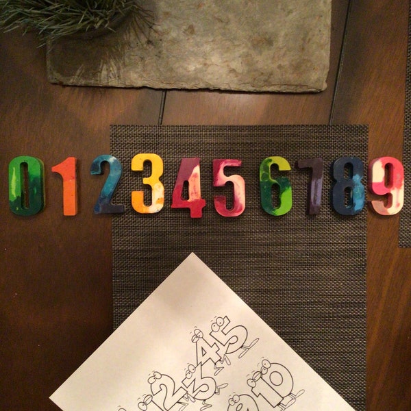 Number Crayons - party favors, sensory tables, gifts