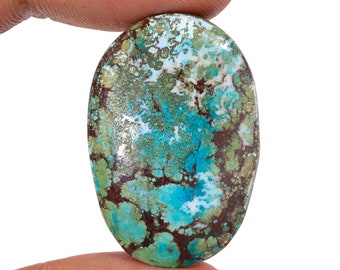 Turquoise Natural Oval Shape Cabochon Loose Gemstone For Making Jewelry 47.70 Ct 32X22X9 MM U-5204