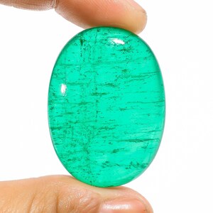 AAA Top Grade Quality 100% Natural Green Emerald Doublet Quartz Oval Shape Cabochon Gemstone For Making Jewelry 67 Ct. 38X28X8 mm M-2132