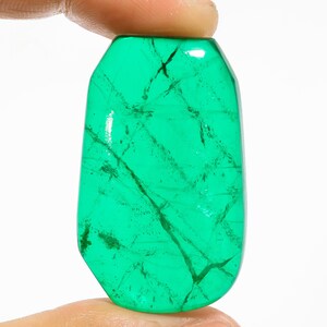 Amazing  100% Natural Green Emerald Doublet Quartz Fancy Shape Cabochon Gemstone For Making Jewelry 64 Ct 40X24X8 mm M-2130