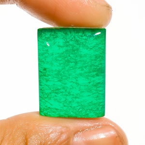 Good 100% Natural Green Emerald Doublet Quartz Rectangle Shape Cabochon Gemstone For Making Jewelry 20.5 Ct. 22X15X7 mm M-2177