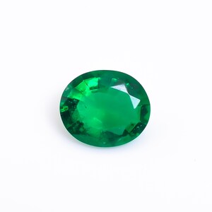 Fantastic Top Grade Quality Lab Created Emerald Oval Shape Cut Stone Loose Gemstone For Making Jewelry 5.5 Ct. 14X12X7 mm M-746