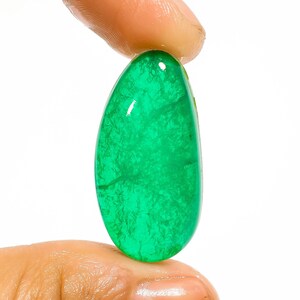 Classic Top Quality 100% Natural Green Emerald Doublet Quartz Fancy Shape Cabochon Gemstone For Making Jewelry 25.5 Ct 31X15X7mm M2184