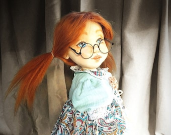Handmade textile doll;dolls for sale;doll house;art doll;dolls and collectibles;rag doll;soft art doll;Mother's Day gift;cloth doll rattle