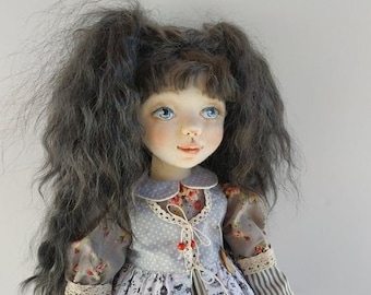 Handmade fabric interior doll;tilda doll;rad doll;art and collectibles;art dolls;doll fabric prints;handmade doll;textile doll;waldorf doll