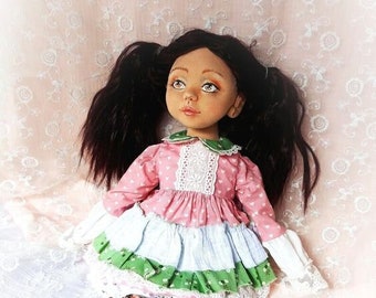 Textile doll;cloth art dolls;interior dolls;;rag doll handmade;art and collectibles;Mother's Day gift; decor doll;doll pattern;