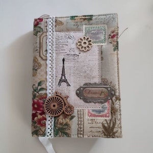 diario spazzatura fatto a mano; taccuino con copertina in tessuto; diario spazzatura; diario album; diario della sposa Pari; libro fatto a mano; regalo per la festa della mamma