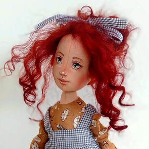 Organic cotton doll, Doll for collectors, gift doll, Art and Doll, textile Puppen,  Full mobile doll, Waldorf doll inspiration, textile doll