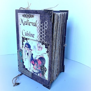 Receptendagboek;Middeleeuwse keuken;Handgemaakt receptenboek met blanco receptenkaarten en verdelers; ;junkdagboek;kooktijdschriften te koop
