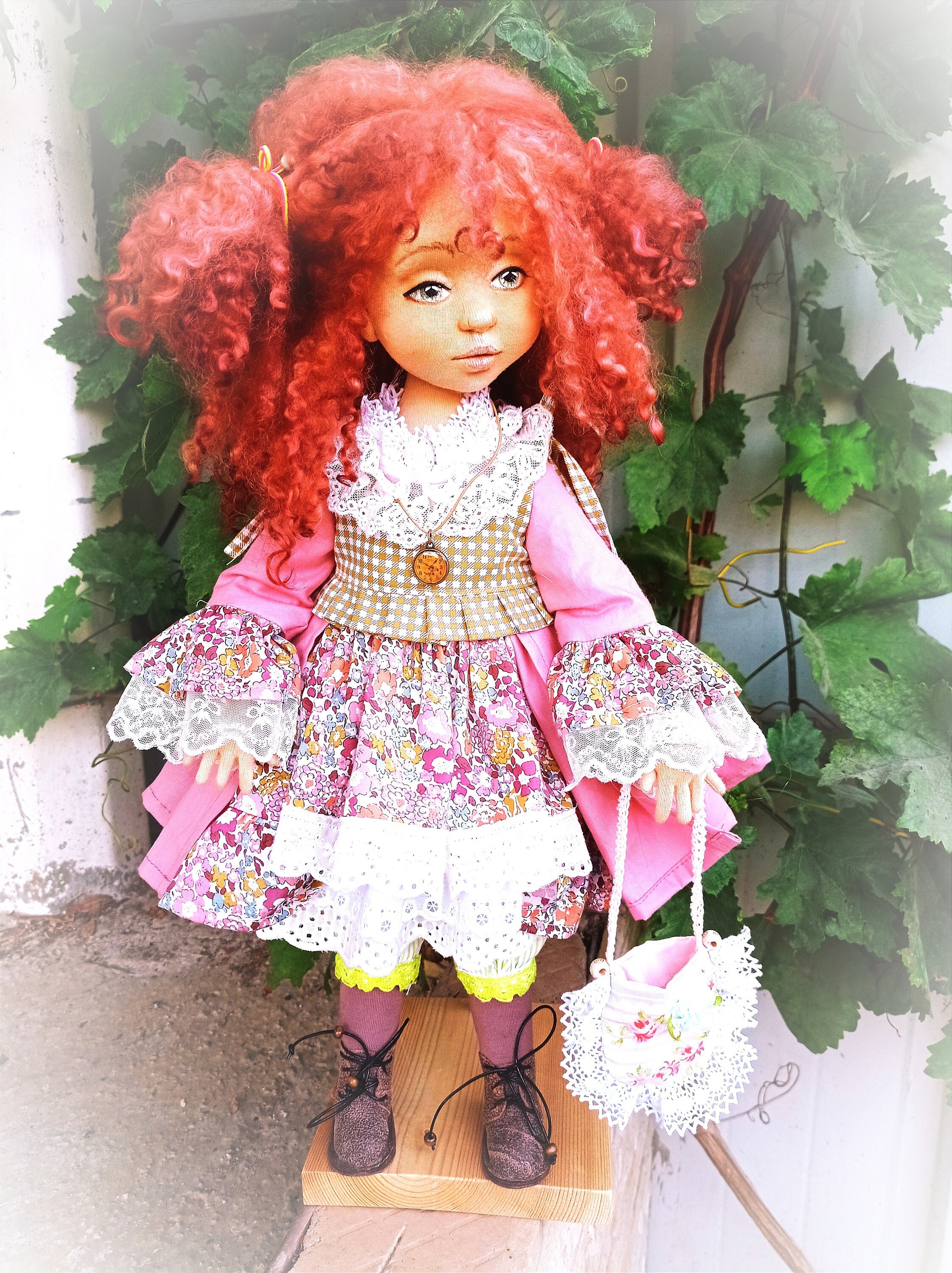 Interior doll; Textile Doll;Interior doll;interior decor;tilda doll;textile doll;handmade doll; doll hair;waldorf doll'teddy rabbit