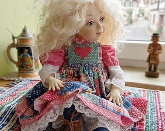 Textile Art Doll, Handmade Fabric Doll with Clothes, Interior Doll for Home Decor,OOAK Art Doll, Collectible Handmade Doll,Artist Doll