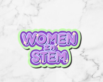 Women in STEM Sticker, Mysterious Color Collection, Waterproof
