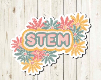 STEM Flower Sticker, Waterproof 3-Inch Decal