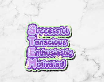 Motivational STEM Waterproof Sticker, Mysterious Color Collection