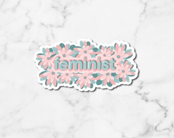 Feminist Flower Sticker, Engineering Sticker, Women Empowerment, Laptop Sticker, Water Bottle Sticker, Women in Engineering, Mental Health