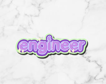 Women Engineer Sticker, Mysterious Color Collection, Science, Technology, Engineering, Math, Steminist, Empowering Women, College