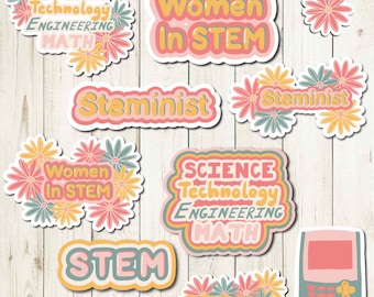 STEM Sticker Pack, Waterproof Laptop Stickers, Science, Math, Engineering, Technology (Pick 3)